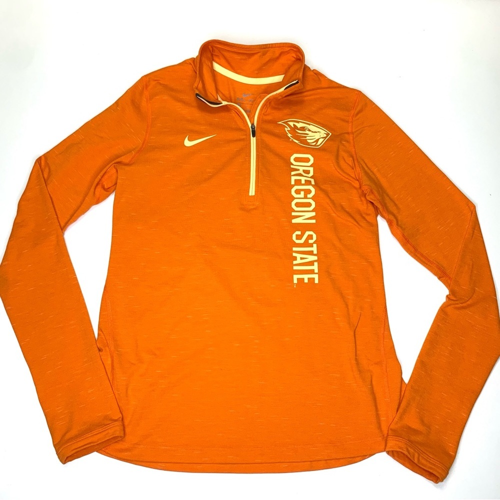 Nike Dri-Fit Oregon State Beavers Orange 1/4 Zip Pullover Top Sz Medium
